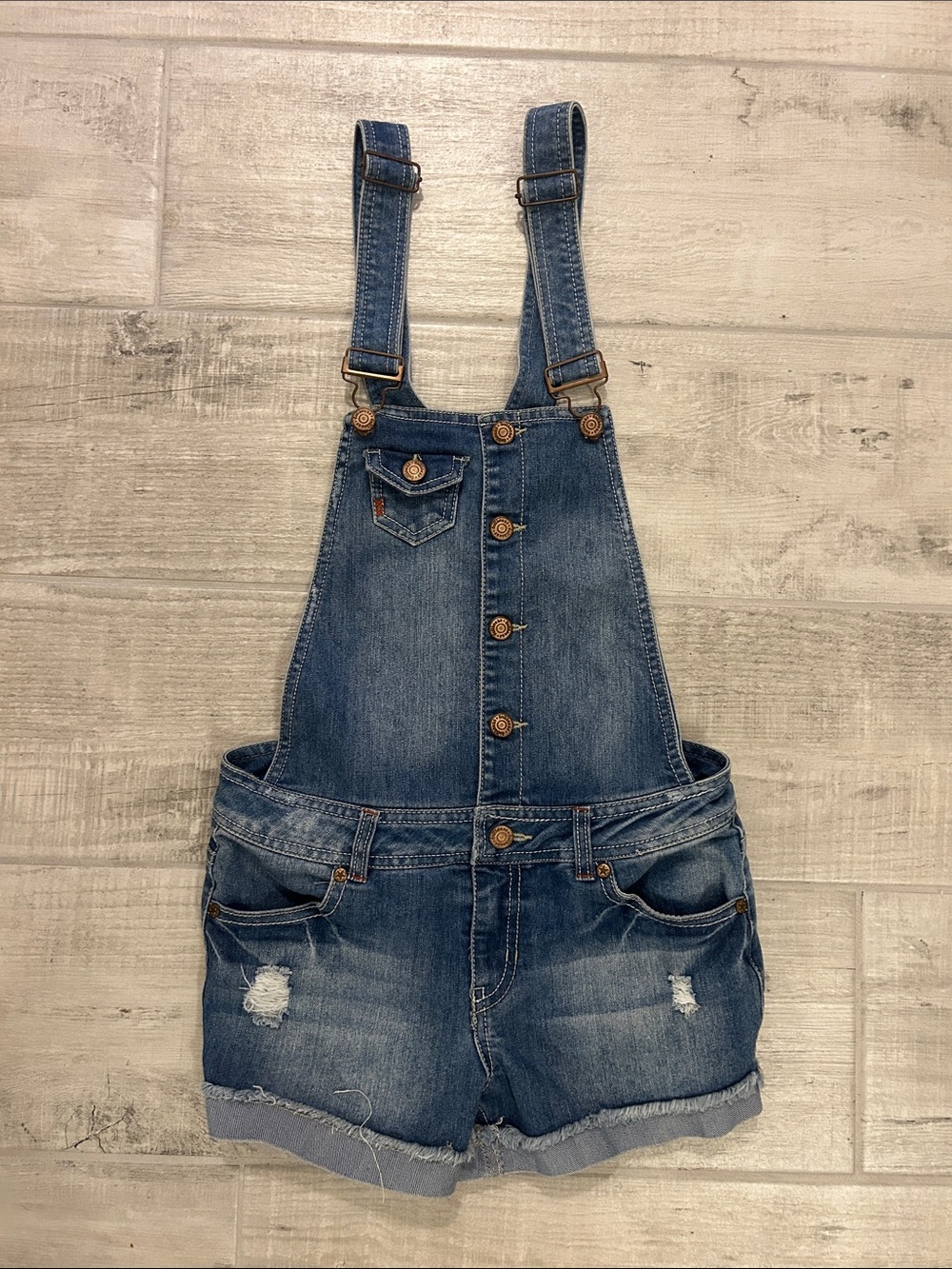 Dollhouse Red & Blue Star Denim Label Short Overalls Size S